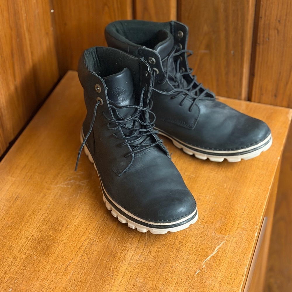 Black Women's Lace-Up Ankle Boots - Comfortable Daily Wear